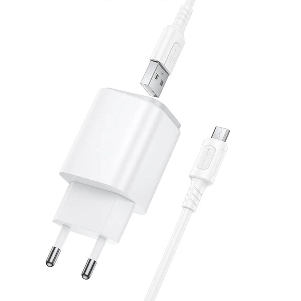 СЗУ Borofone BAS81A Star, С кабелем, MicroUSB, Белый - № 3 СЗУ Borofone BAS81A Star, С кабелем, MicroUSB, Белый - № 3
