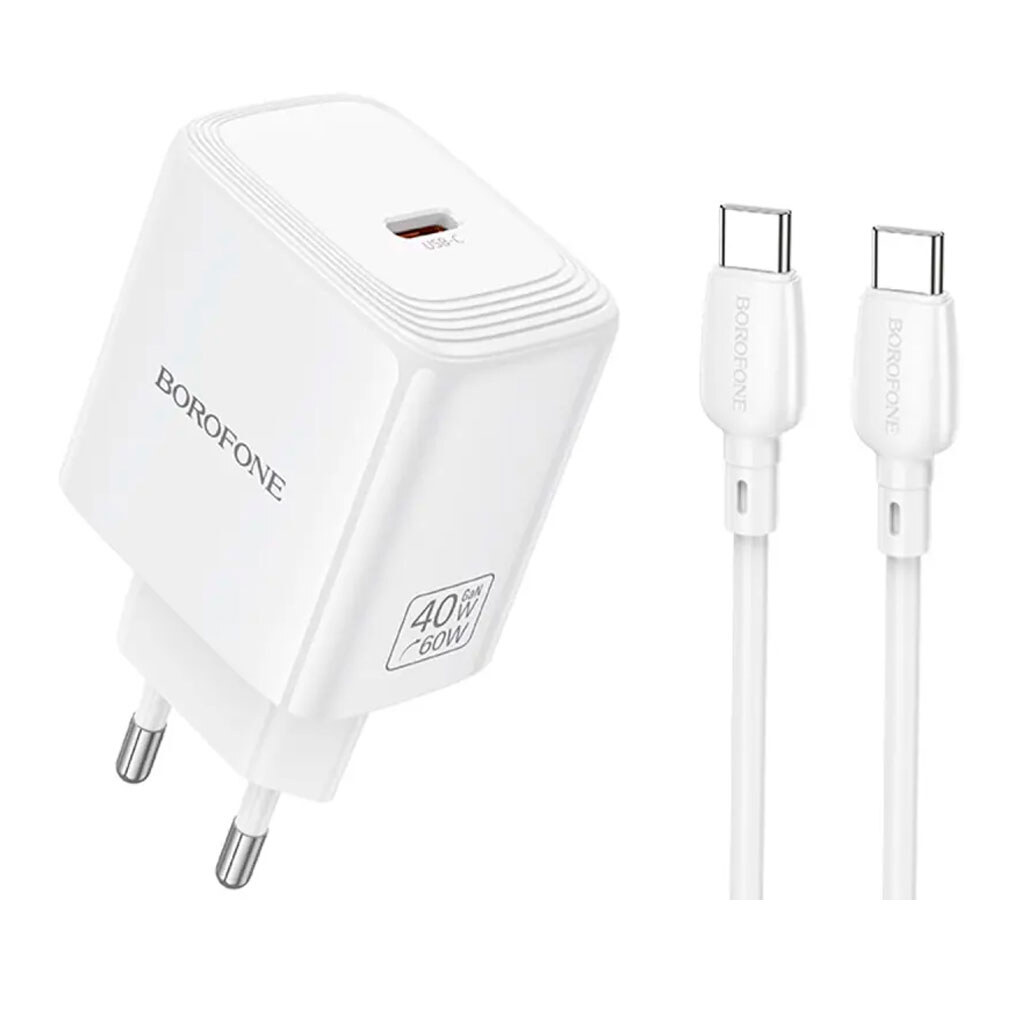 СЗУ Borofone BN33 Fuente, С кабелем, Type-C, Белый - № 1 СЗУ Borofone BN33 Fuente, С кабелем, Type-C, Белый - № 1