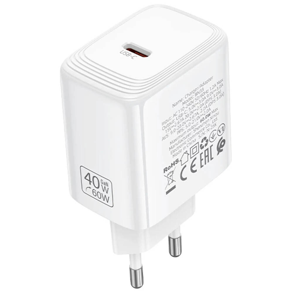 СЗУ Borofone BN33 Fuente, Type-C, Белый - № 3 СЗУ Borofone BN33 Fuente, Type-C, Белый - № 3
