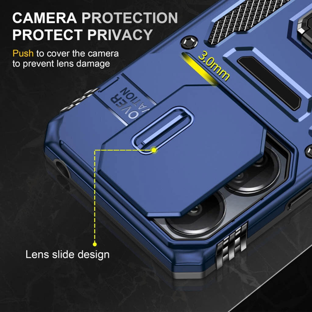 Чехол (накладка) Apple iPhone 15 Pro Max, Epik Camshield Army Ring, Navy, Синий - № 5 Чехол (накладка) Apple iPhone 15 Pro Max, Epik Camshield Army Ring, Navy, Синий - № 5