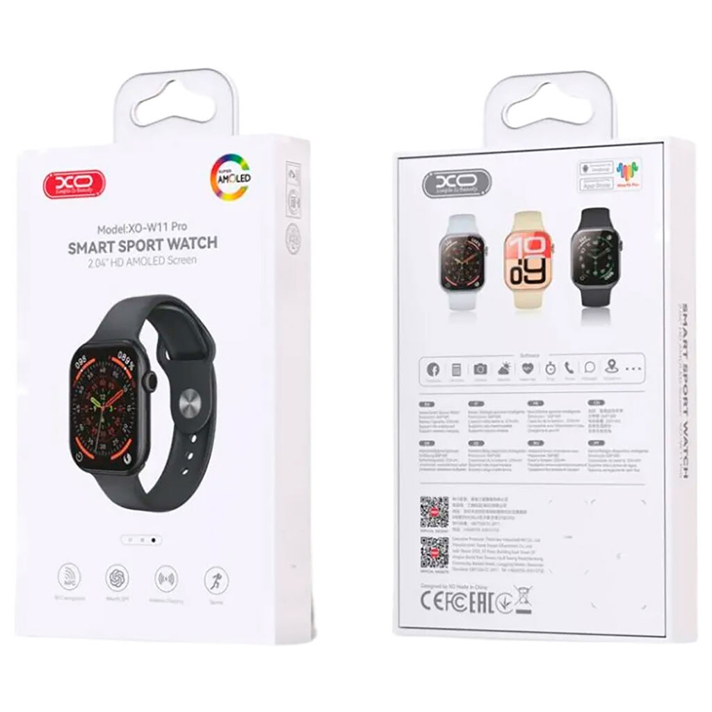 Умные часы XO W11 Pro, Черный - № 2 Умные часы XO W11 Pro, Черный - № 2