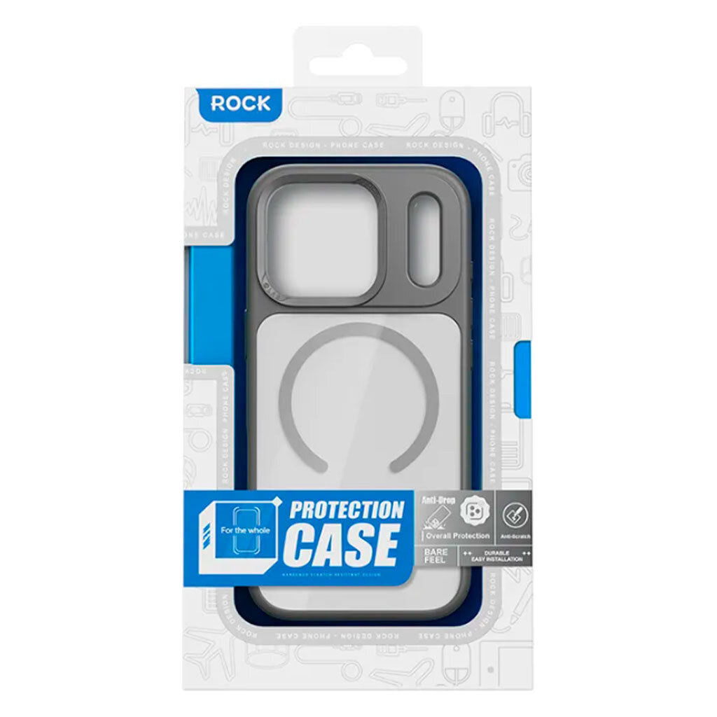 Чехол (накладка) Apple iPhone 17 Air, Rock Guard Transparent, MagSafe, Серый - № 2 Чехол (накладка) Apple iPhone 17 Air, Rock Guard Transparent, MagSafe, Серый - № 2