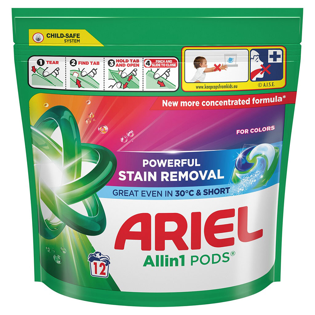 Капсулы для стирки ARIEL "Все-в-1", Цвет 17,6 г х 12 шт./уп. - № 1 Капсулы для стирки ARIEL "Все-в-1", Цвет 17,6 г х 12 шт./уп. - № 1