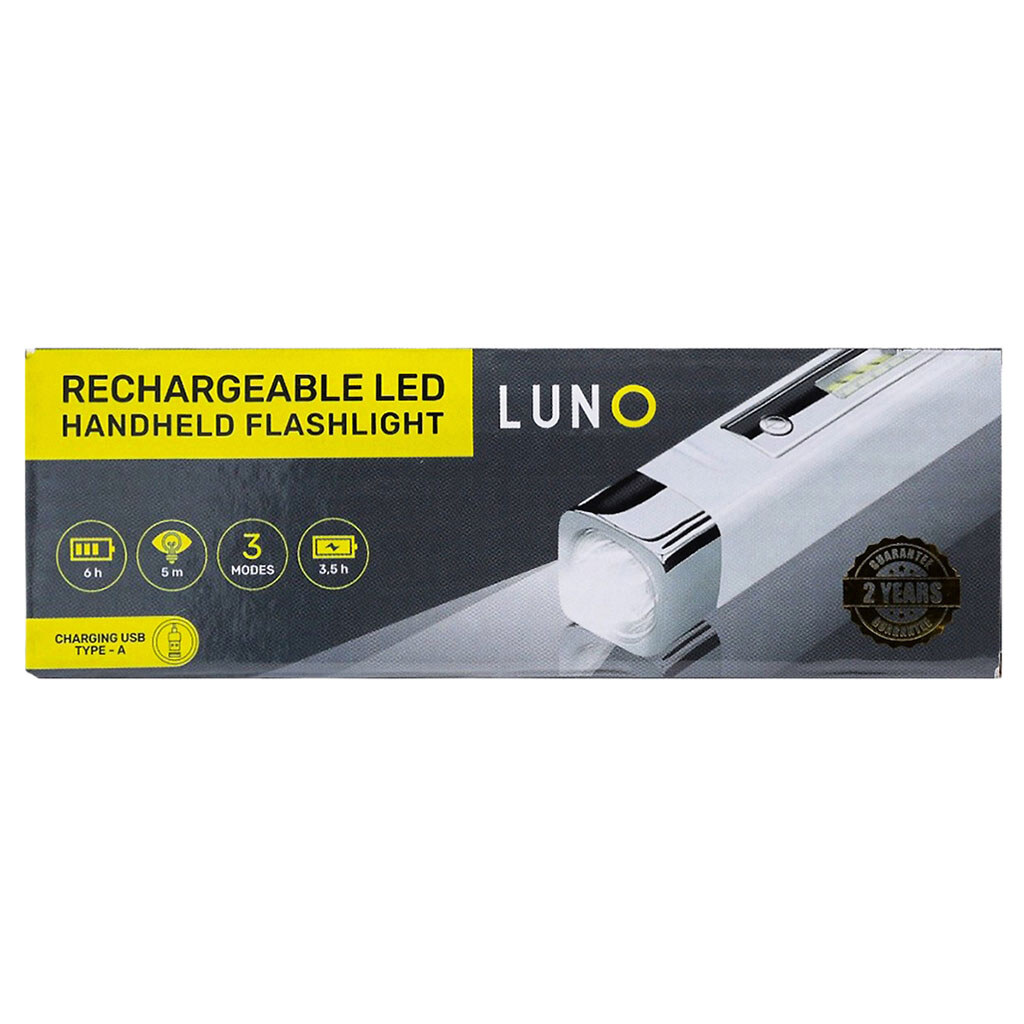 Фонарик ручной LED аккумуляторный пластиковый LUNO - № 2 Фонарик ручной LED аккумуляторный пластиковый LUNO - № 2