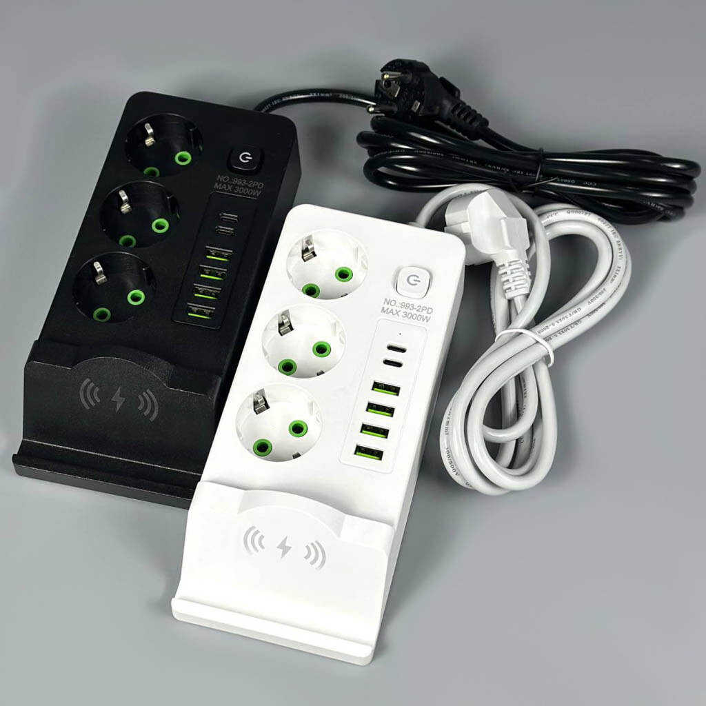 Сетевой удлинитель Power Socket 993-2PD, 2.0 м., Белый - № 2 Сетевой удлинитель Power Socket 993-2PD, 2.0 м., Белый - № 2
