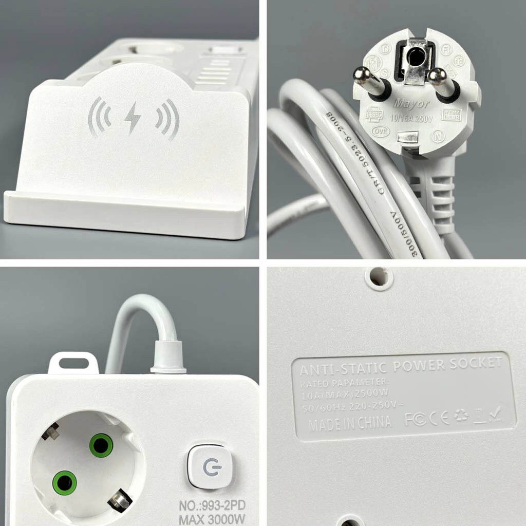 Подовжувач мережі Power Socket 993-2PD, 2.0 м., Чорний - № 4 Подовжувач мережі Power Socket 993-2PD, 2.0 м., Чорний - № 4