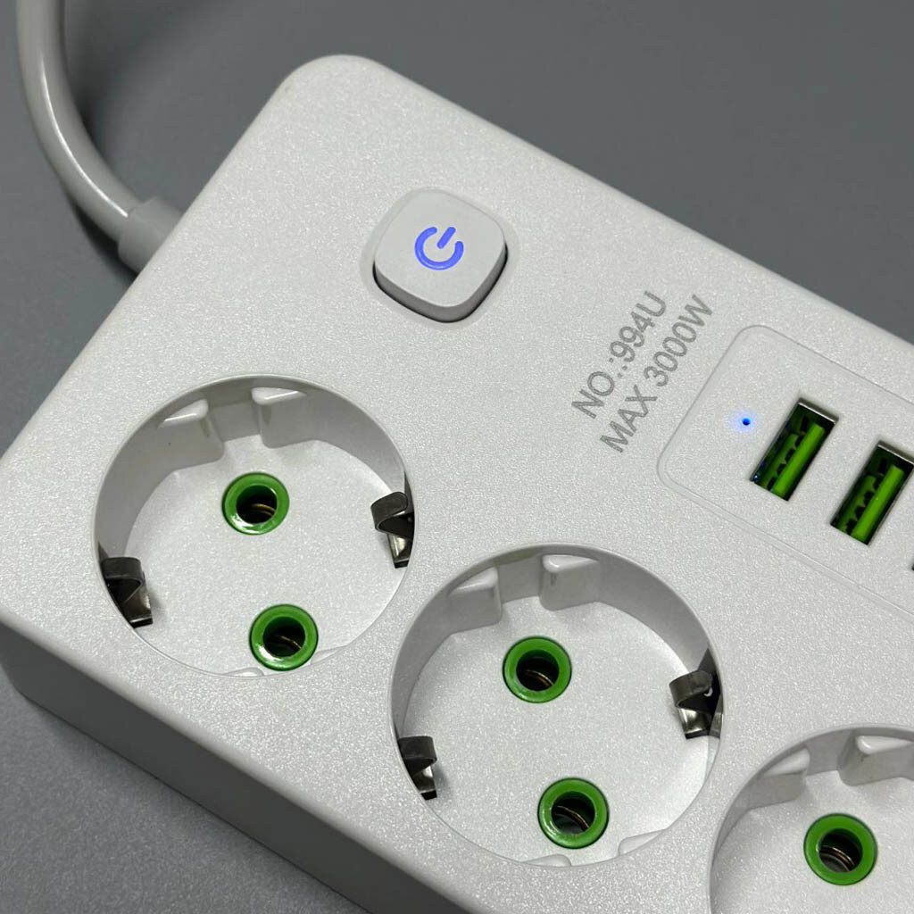 Сетевой удлинитель Power Socket 994U, 2.0 м., Черный - № 5 Сетевой удлинитель Power Socket 994U, 2.0 м., Черный - № 5