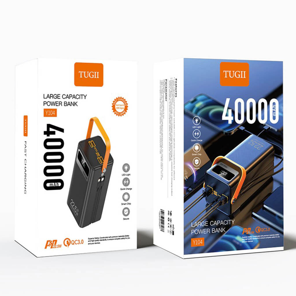 Портативная батарея (Power Bank) WUW TUGII Y104, 40000 mAh, Черный - № 6 Портативная батарея (Power Bank) WUW TUGII Y104, 40000 mAh, Черный - № 6