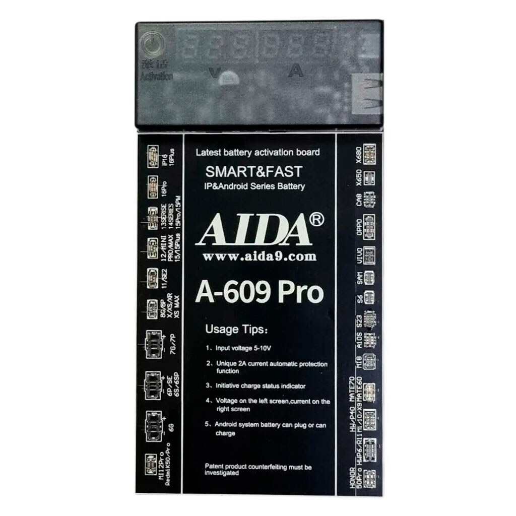 Плата активации и зарядки аккумуляторов Aida A-609 Pro - № 1 Плата активации и зарядки аккумуляторов Aida A-609 Pro - № 1