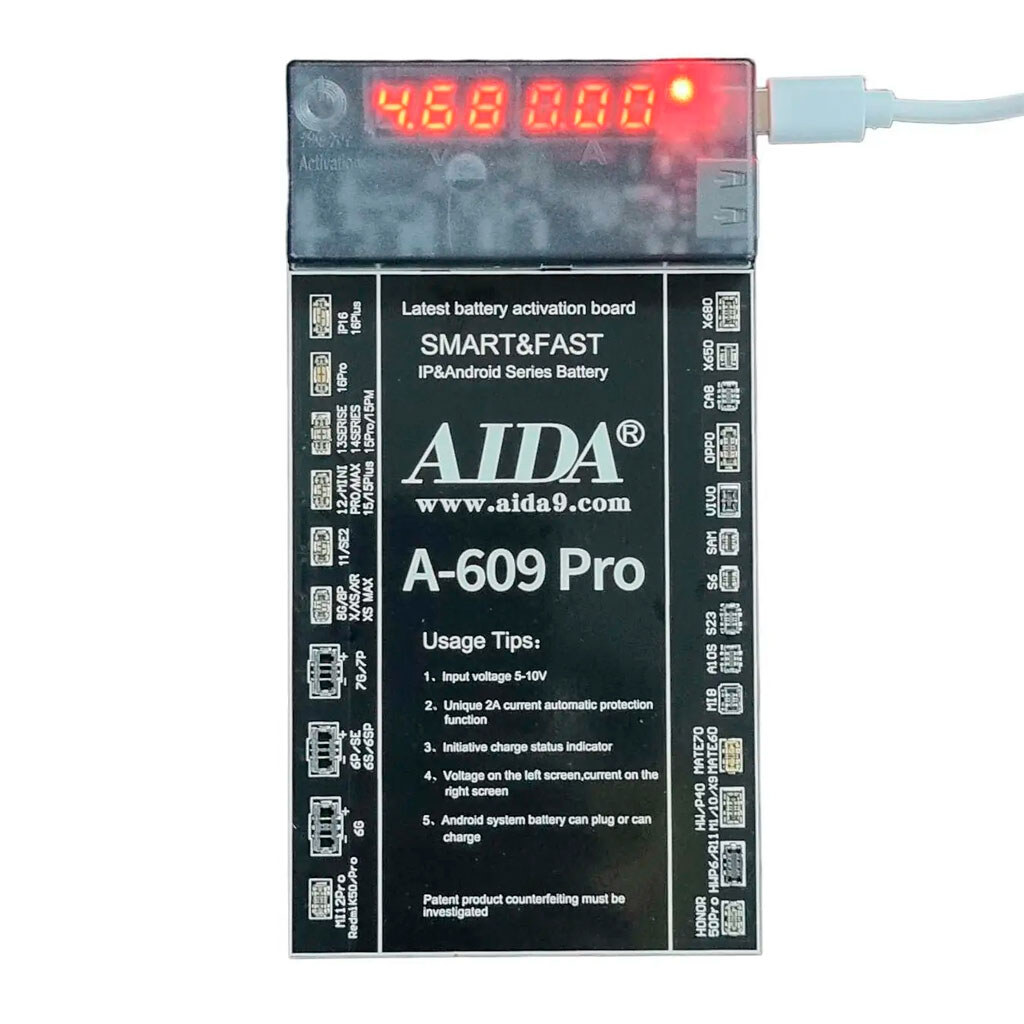 Плата активации и зарядки аккумуляторов Aida A-609 Pro - № 2 Плата активации и зарядки аккумуляторов Aida A-609 Pro - № 2