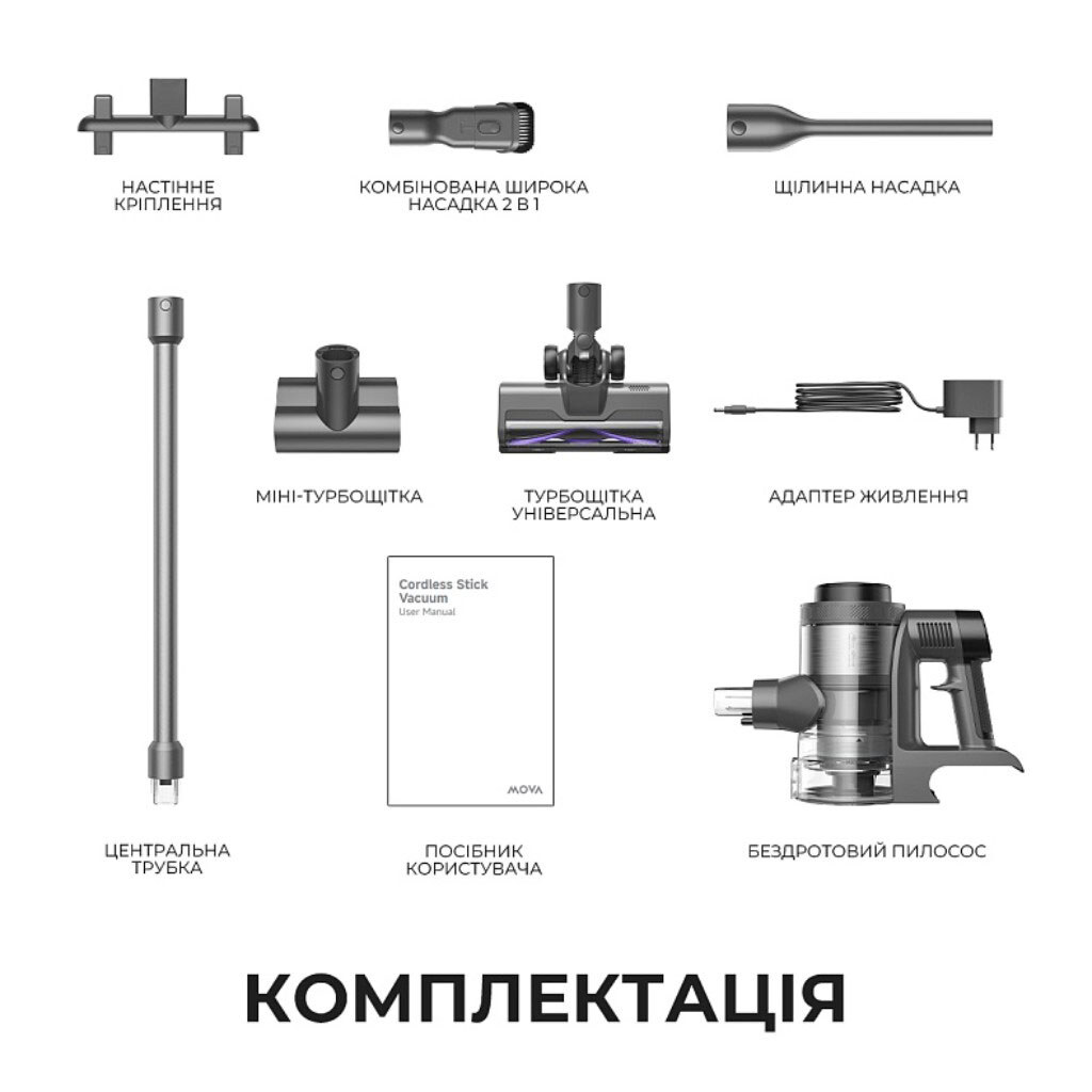 Аккумуляторный пылесос Mova S7, Черный - № 11 Аккумуляторный пылесос Mova S7, Черный - № 11