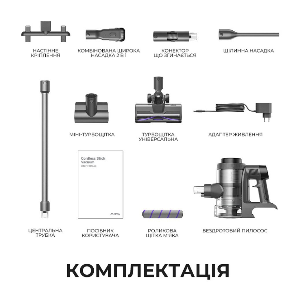 Аккумуляторный пылесос Mova S7 Ultra, Черный - № 12 Аккумуляторный пылесос Mova S7 Ultra, Черный - № 12