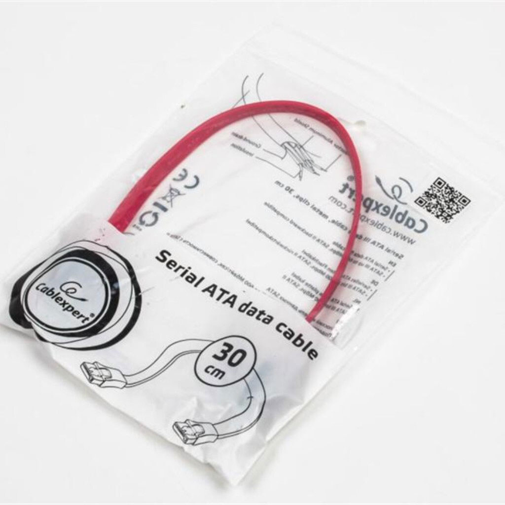 Кабель Cablexpert CC-SATAM-DATA-0.3M, SATA, 0.3 м., Красный - № 2 Кабель Cablexpert CC-SATAM-DATA-0.3M, SATA, 0.3 м., Красный - № 2