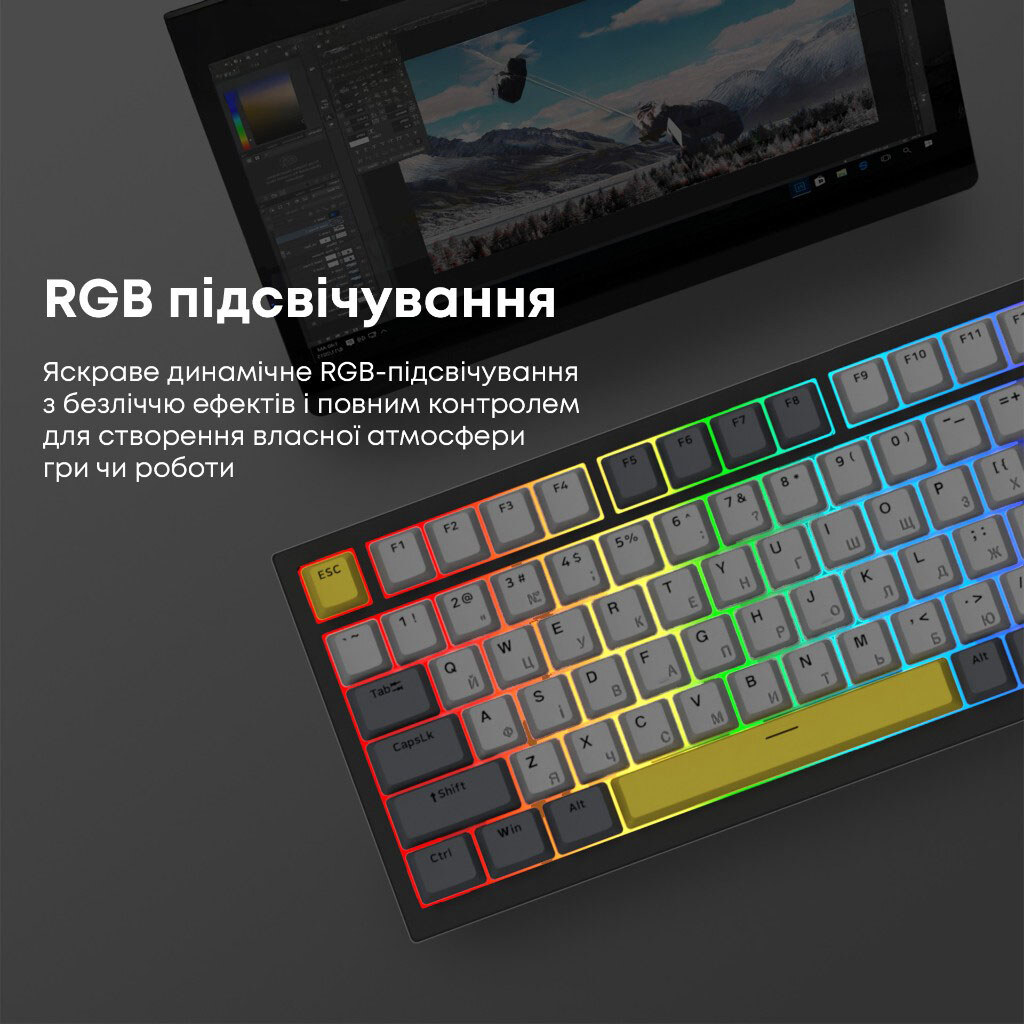 Клавиатура Ajazz AK820, Черный - № 12 Клавиатура Ajazz AK820, Черный - № 12