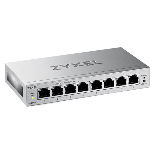 Коммутатор ZYXEL GS1200-8, Серый - № 3 Коммутатор ZYXEL GS1200-8, Серый - № 3