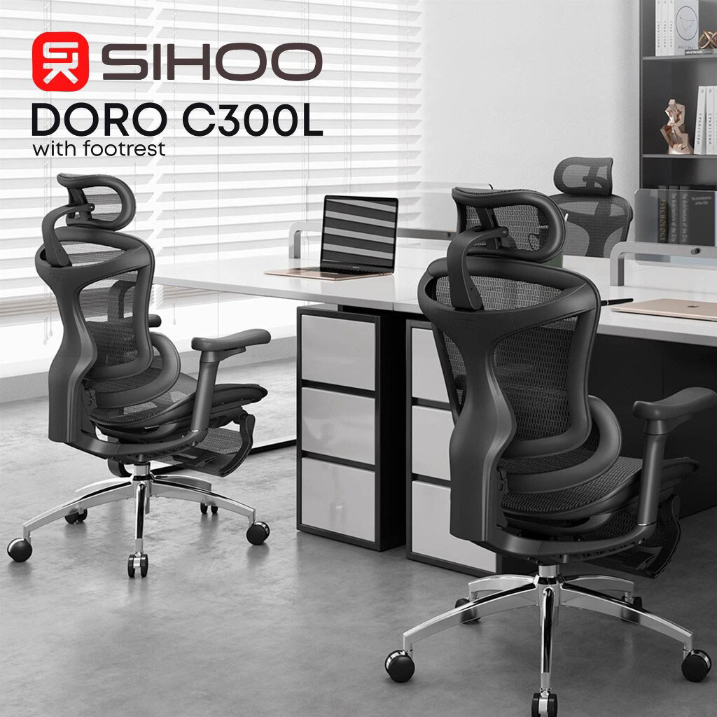 Офисное кресло Sihoo Doro C300L Mesh, Черный - № 8 Офисное кресло Sihoo Doro C300L Mesh, Черный - № 8