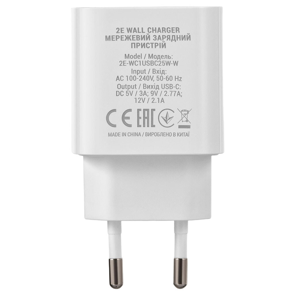 СЗУ 2E 2E-WC1USBC25W-W, 3.0 A, Белый - № 3 СЗУ 2E 2E-WC1USBC25W-W, 3.0 A, Белый - № 3