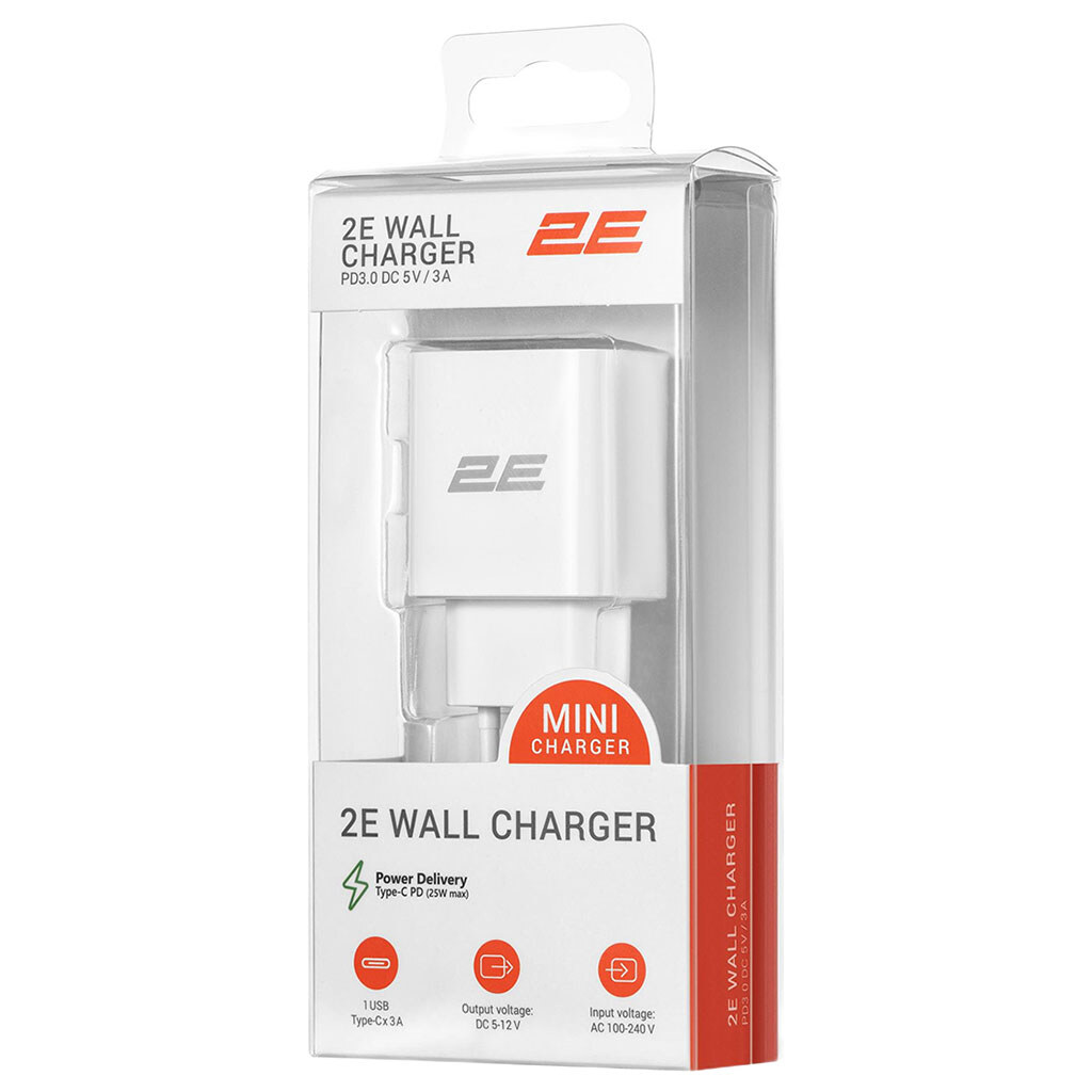 СЗУ 2E 2E-WC1USBC25W-W, 3.0 A, Белый - № 6 СЗУ 2E 2E-WC1USBC25W-W, 3.0 A, Белый - № 6
