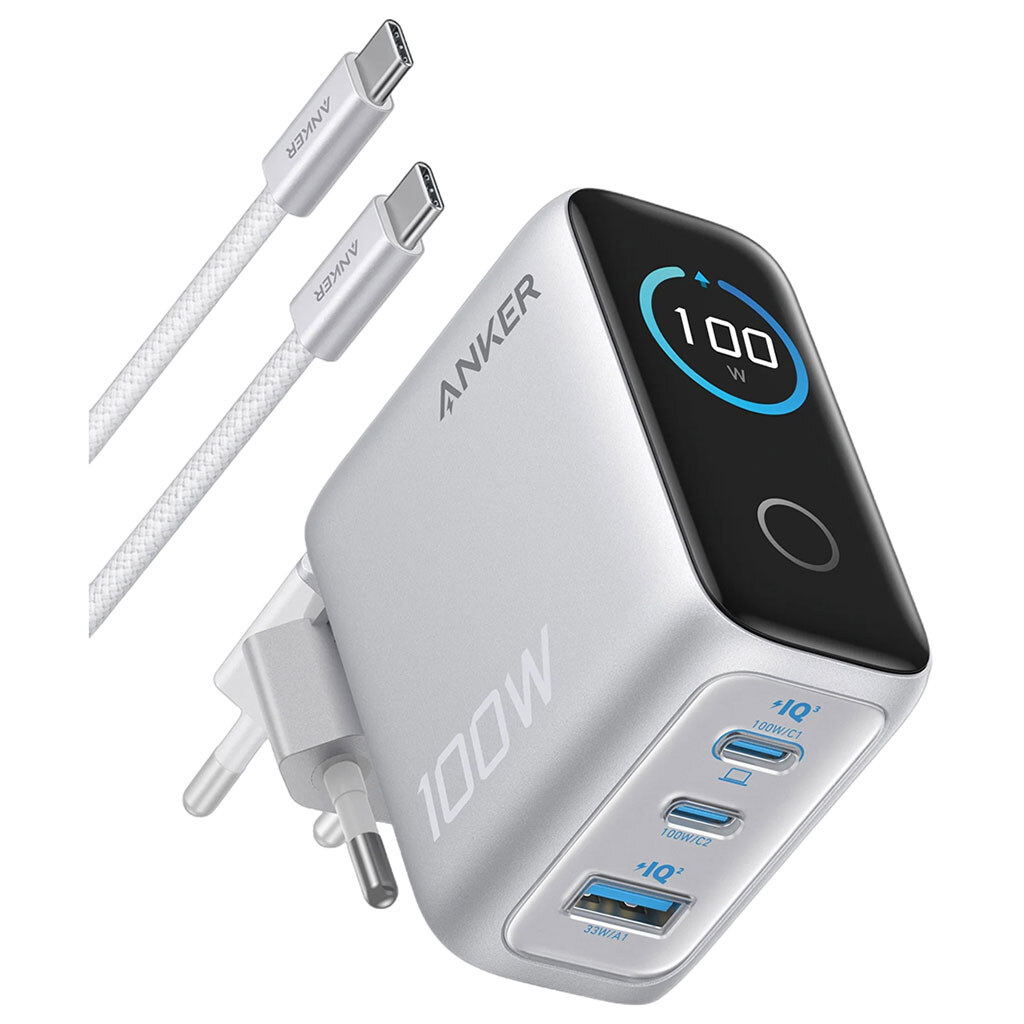 СЗУ Anker B121BG41, С кабелем, Type-C, Серебряный - № 1 СЗУ Anker B121BG41, С кабелем, Type-C, Серебряный - № 1
