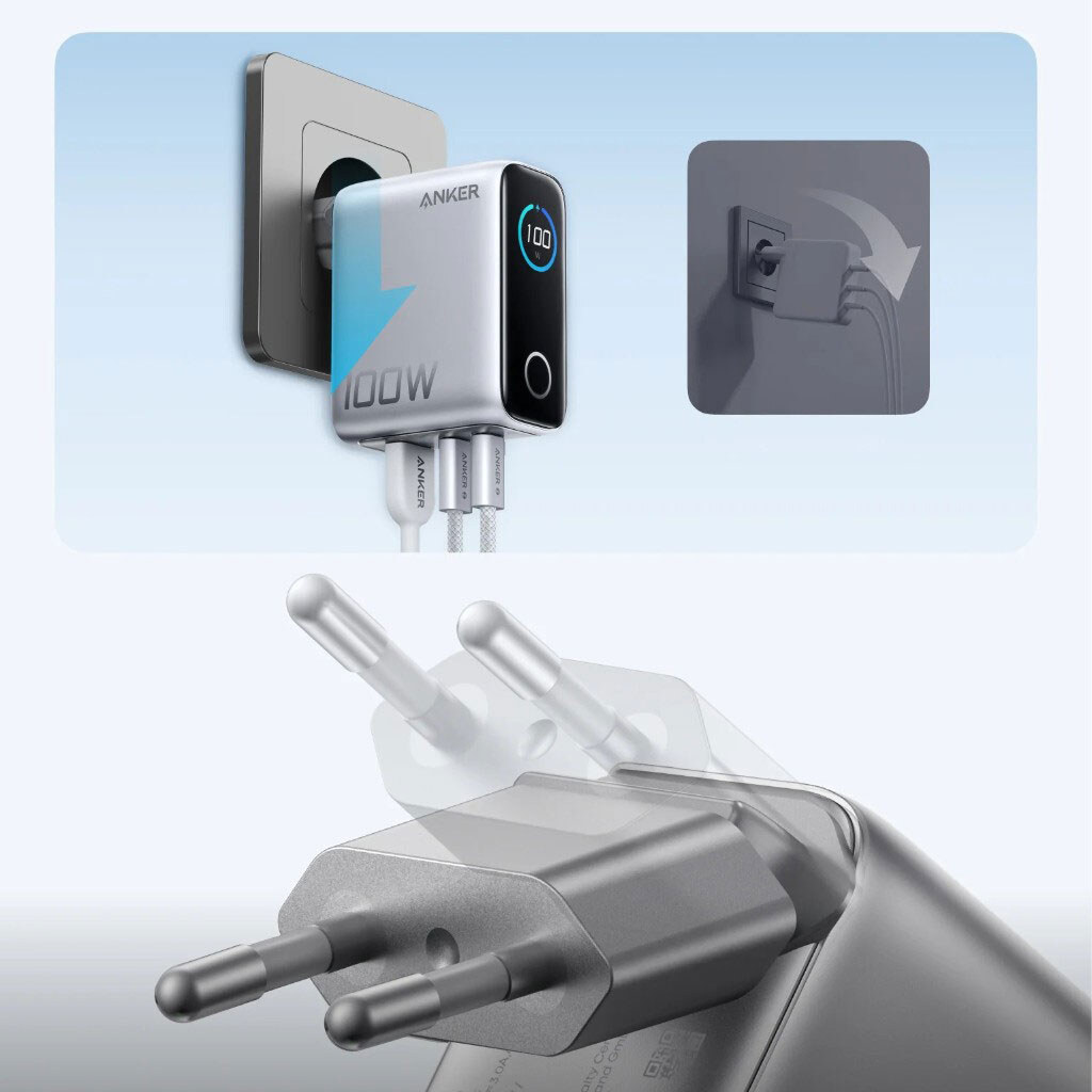 СЗУ Anker B121BG41, С кабелем, Type-C, Серебряный - № 2 СЗУ Anker B121BG41, С кабелем, Type-C, Серебряный - № 2