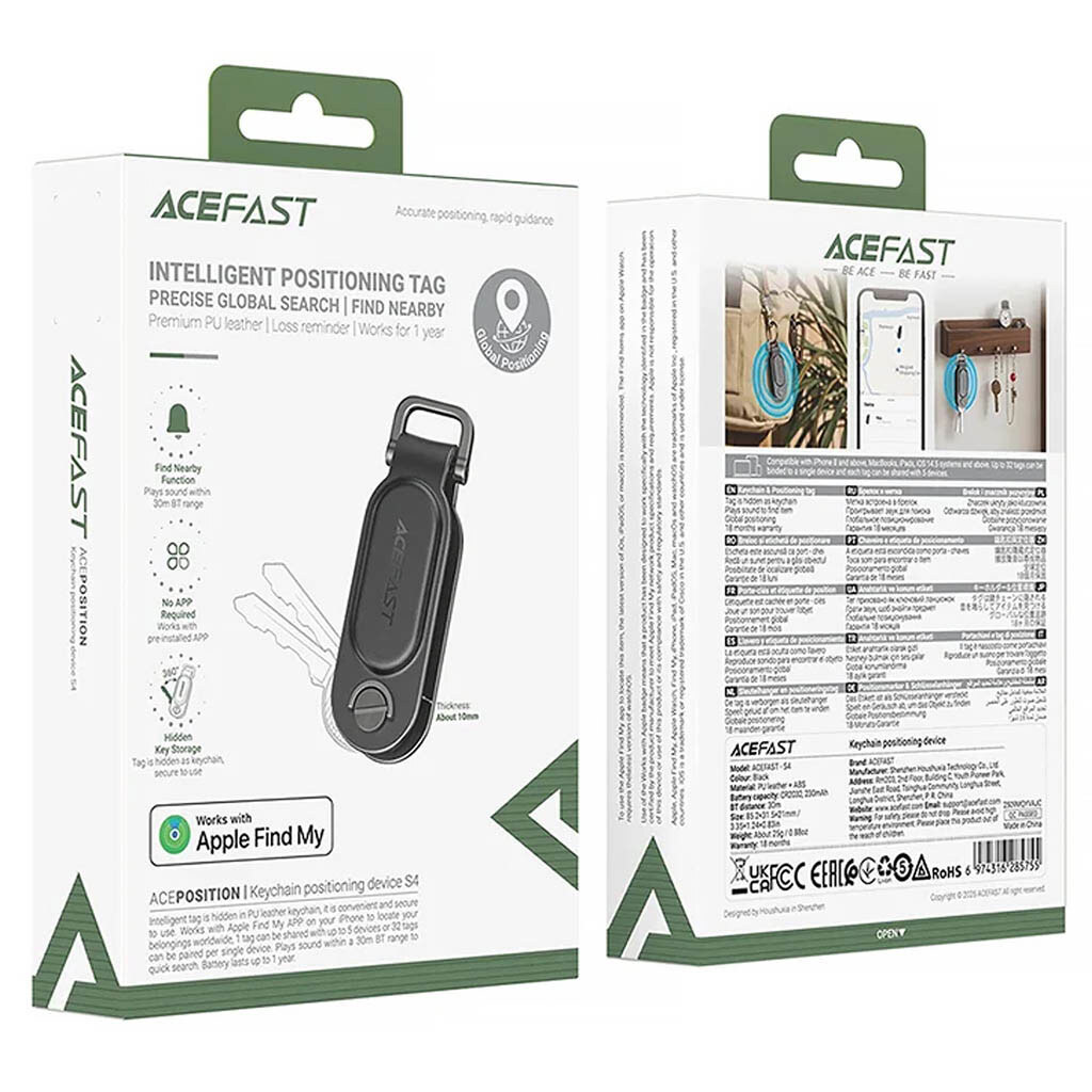 GPS-трекер Acefast S4 Keychain Tag, Черный - № 4 GPS-трекер Acefast S4 Keychain Tag, Черный - № 4