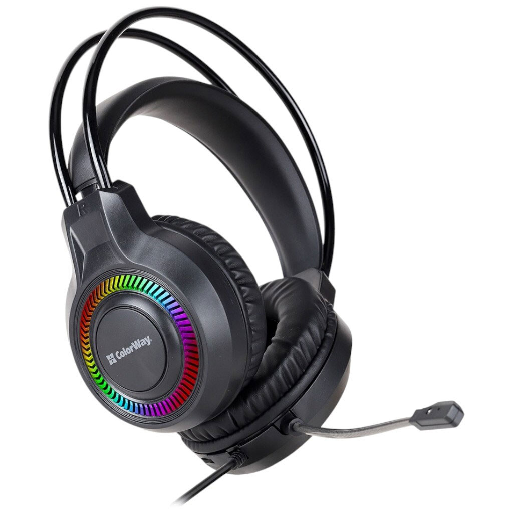 Наушники СolorWay GlowCore RGB, С микрофоном, Черный - № 2 Наушники СolorWay GlowCore RGB, С микрофоном, Черный - № 2