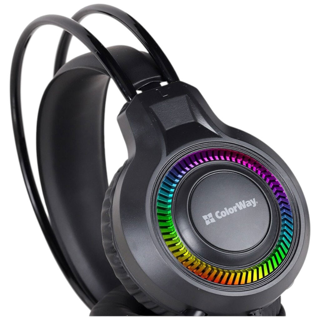 Наушники СolorWay GlowCore RGB, С микрофоном, Черный - № 3 Наушники СolorWay GlowCore RGB, С микрофоном, Черный - № 3