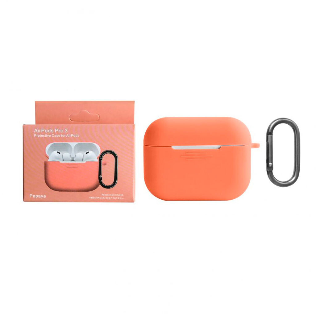 Чехол (накладка) Apple AirPods Pro 3, Silicone Classic Case, Papaya, Оранжевый - № 4 Чехол (накладка) Apple AirPods Pro 3, Silicone Classic Case, Papaya, Оранжевый - № 4