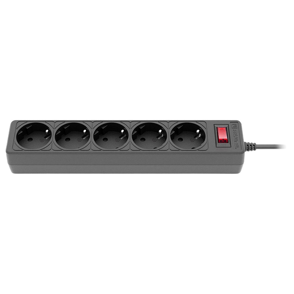 Сетевой удлинитель REAL-EL RS-Protect 505, 1.8 м., Черный - № 5 Сетевой удлинитель REAL-EL RS-Protect 505, 1.8 м., Черный - № 5