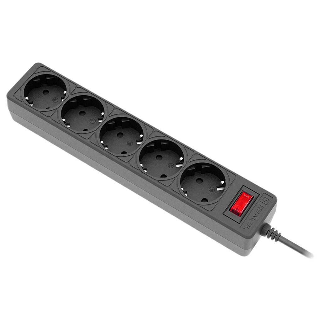Сетевой удлинитель REAL-EL RS-Protect 505, 5.0 м., Черный - № 3 Сетевой удлинитель REAL-EL RS-Protect 505, 5.0 м., Черный - № 3