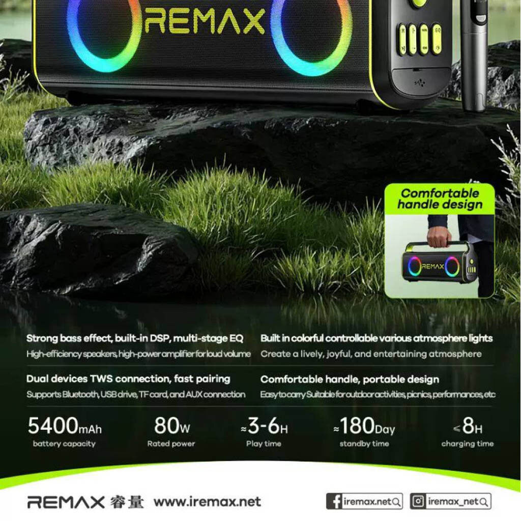 Портативная колонка Remax RB-MB07 Party Lighting, Черный - № 3 Портативная колонка Remax RB-MB07 Party Lighting, Черный - № 3
