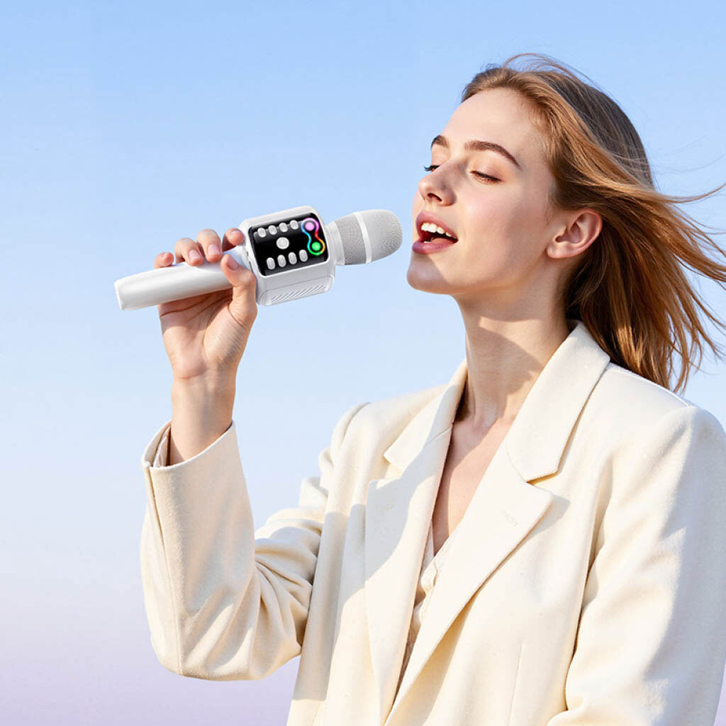 Микрофон-колонка Hoco L24 Shine Karaoke, Синий - № 3 Микрофон-колонка Hoco L24 Shine Karaoke, Синий - № 3