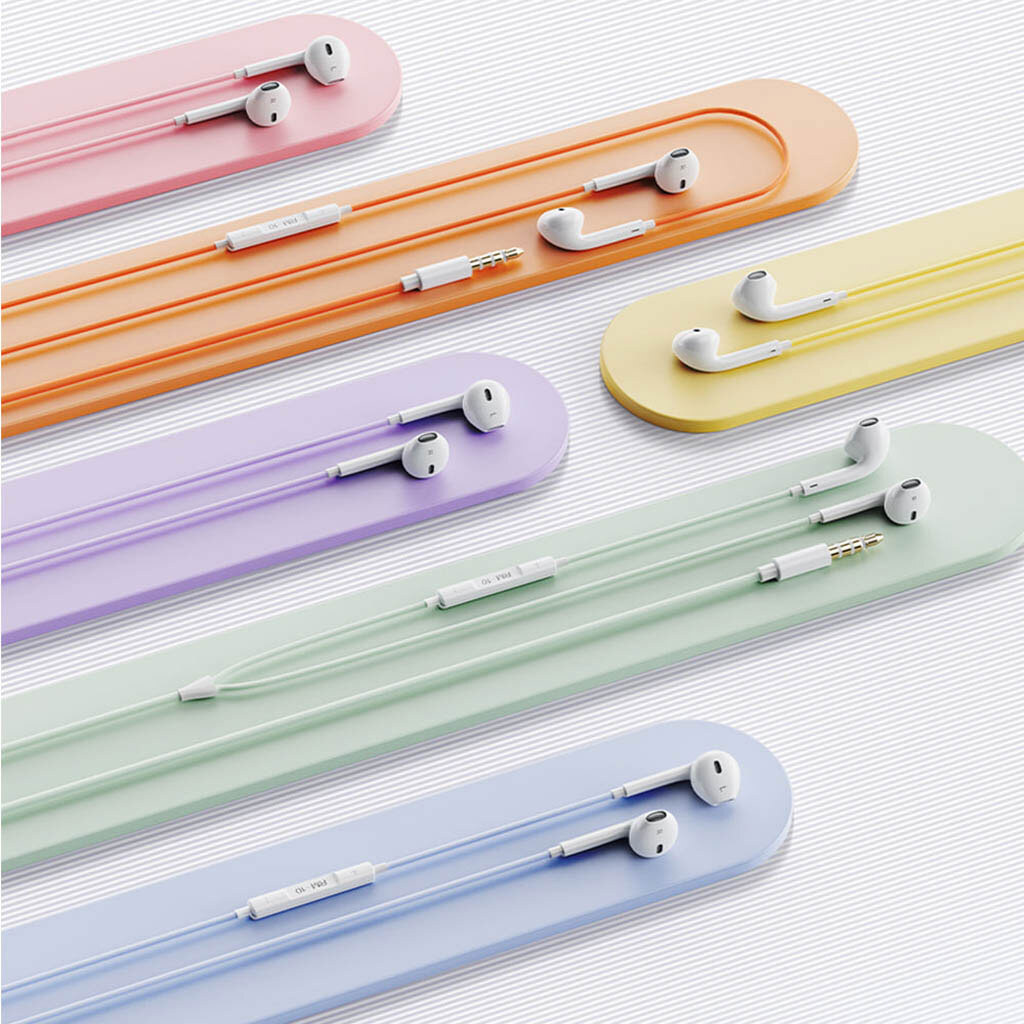 Наушники Remax RM-10 Multicolored, С микрофоном, Сиреневый - № 3 Наушники Remax RM-10 Multicolored, С микрофоном, Сиреневый - № 3