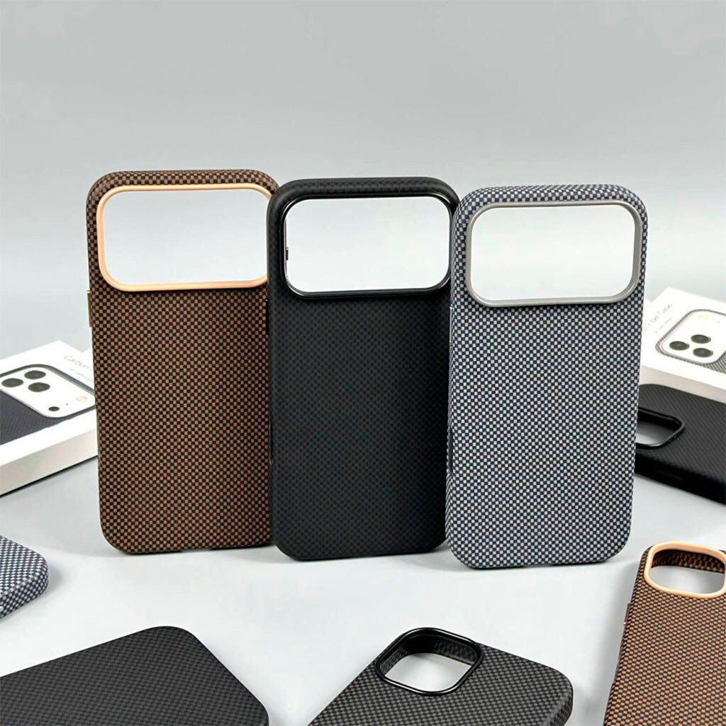 Чехол (накладка) Apple iPhone 16 Plus, Carbon Fiber Separate Camera, Серый - № 2 Чехол (накладка) Apple iPhone 16 Plus, Carbon Fiber Separate Camera, Серый - № 2