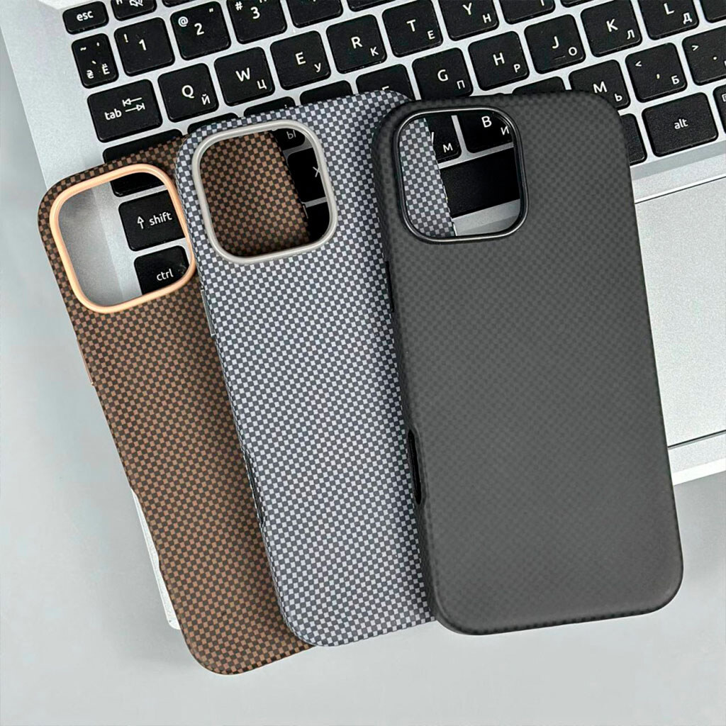 Чехол (накладка) Apple iPhone 16 Pro Max, Carbon Fiber Separate Camera, Серый - № 4 Чехол (накладка) Apple iPhone 16 Pro Max, Carbon Fiber Separate Camera, Серый - № 4
