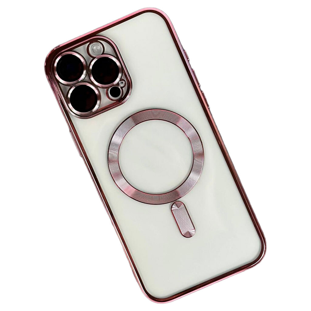 Чехол (накладка) Apple iPhone 15, Metallic Full Camera, MagSafe, Розовый - № 1 Чехол (накладка) Apple iPhone 15, Metallic Full Camera, MagSafe, Розовый - № 1