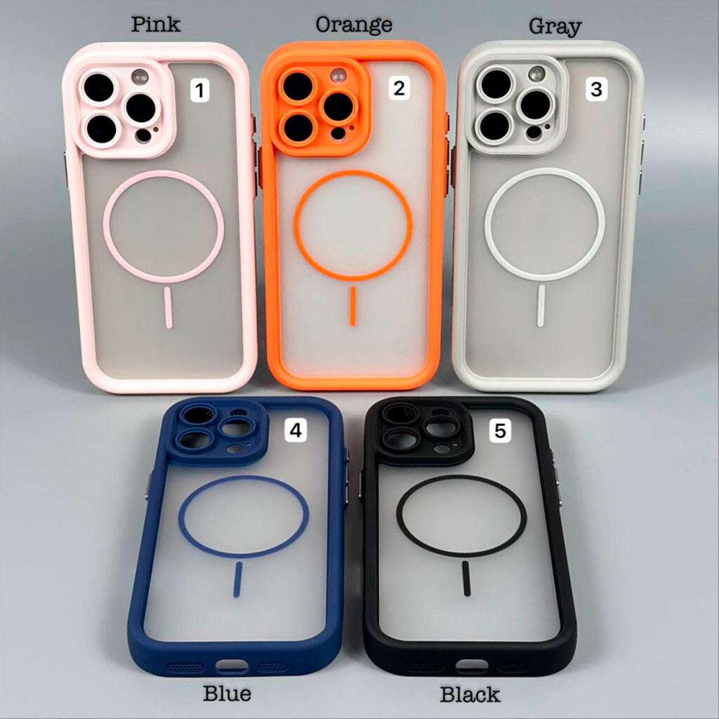 Чехол (накладка) Apple iPhone 14 Pro, Clear Shock Thin, MagSafe, Серый - № 8 Чехол (накладка) Apple iPhone 14 Pro, Clear Shock Thin, MagSafe, Серый - № 8