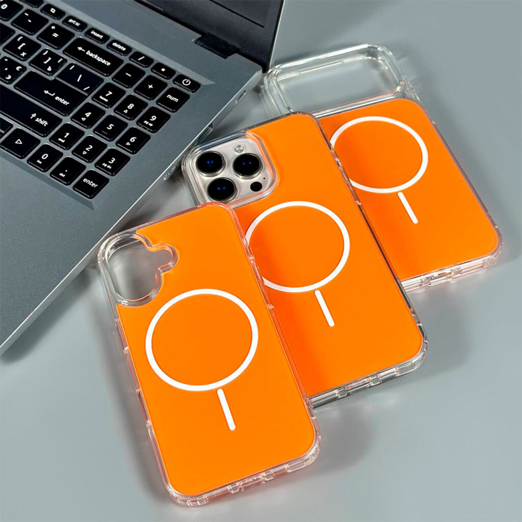 Чехол (накладка) Apple iPhone 12 Pro Max, Air Beats Color, MagSafe, Оранжевый - № 4 Чехол (накладка) Apple iPhone 12 Pro Max, Air Beats Color, MagSafe, Оранжевый - № 4
