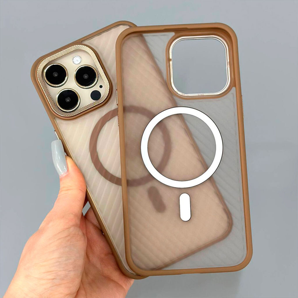 Чехол (накладка) Apple iPhone 14 Pro Max, Wavy Pattern Matte, MagSafe, Light Brown, Коричневый - № 2 Чехол (накладка) Apple iPhone 14 Pro Max, Wavy Pattern Matte, MagSafe, Light Brown, Коричневый - № 2