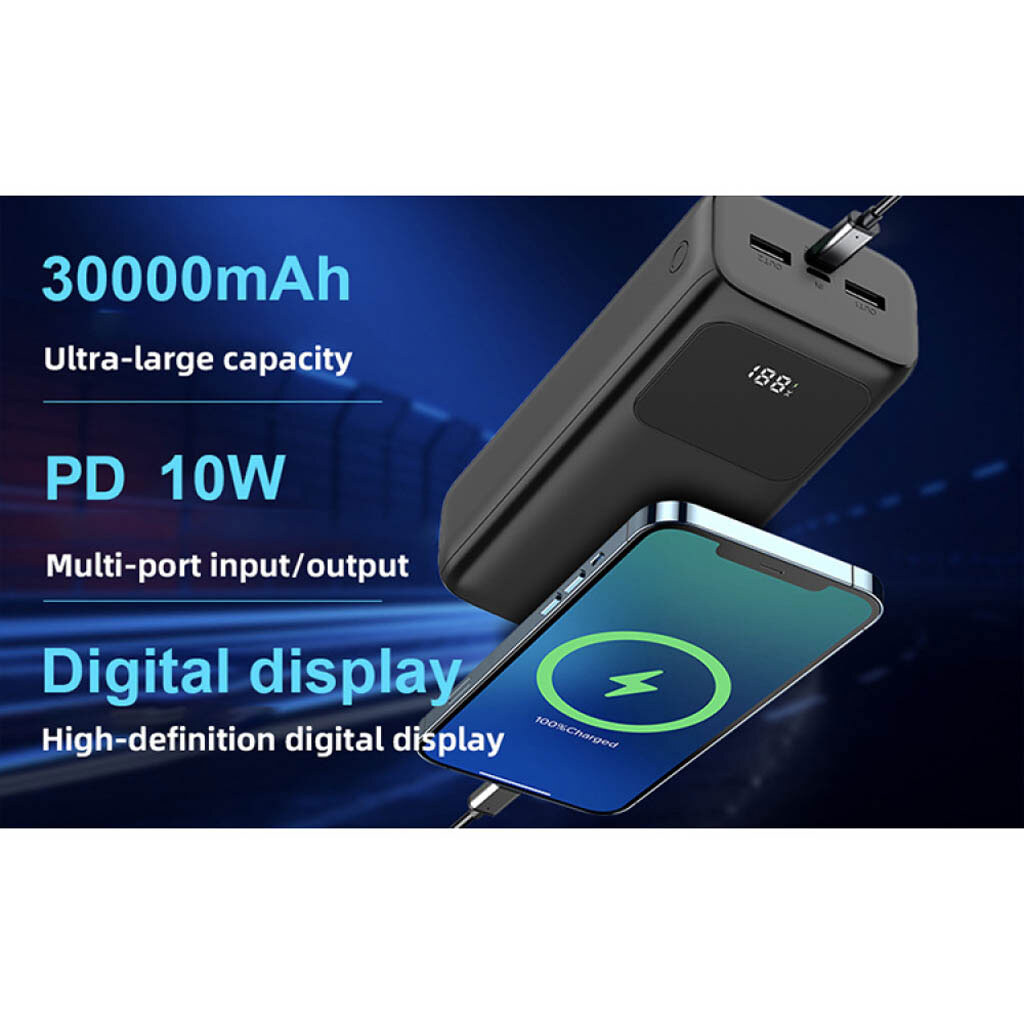 Портативная батарея (Power Bank) WUW TUGI Y31, 30000 mAh, Черный - № 5 Портативная батарея (Power Bank) WUW TUGI Y31, 30000 mAh, Черный - № 5