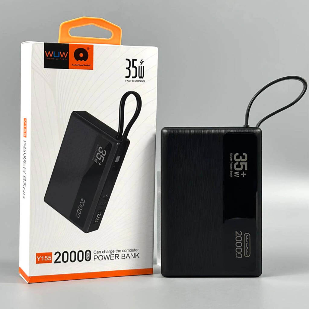 Портативна батарея (Power Bank) WUW Y155, 20000 mAh, Чорний - № 5 Портативна батарея (Power Bank) WUW Y155, 20000 mAh, Чорний - № 5