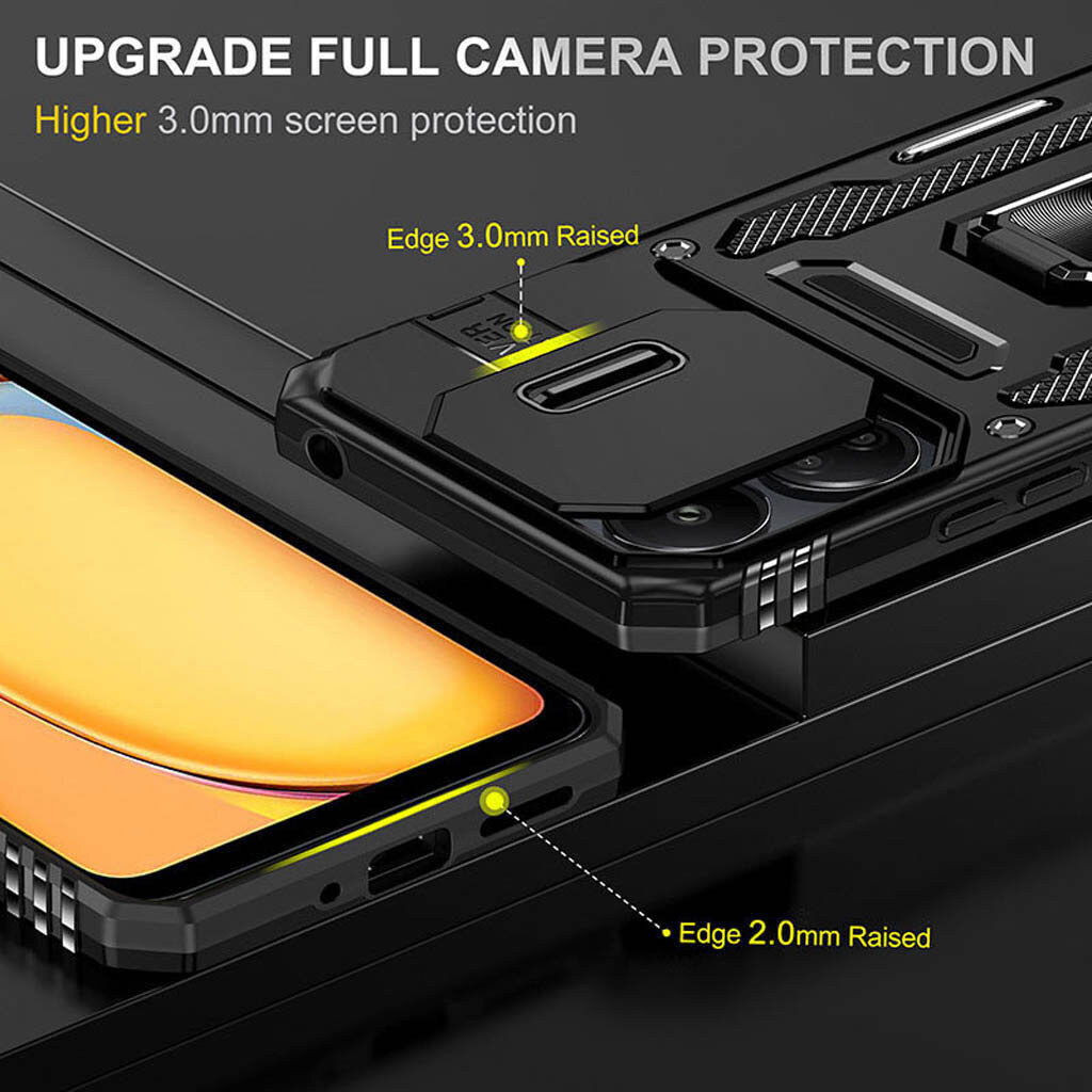 Чехол (накладка) Samsung Galaxy S26 Ultra, Epik Camshield Army Ring, Черный - № 2 Чехол (накладка) Samsung Galaxy S26 Ultra, Epik Camshield Army Ring, Черный - № 2