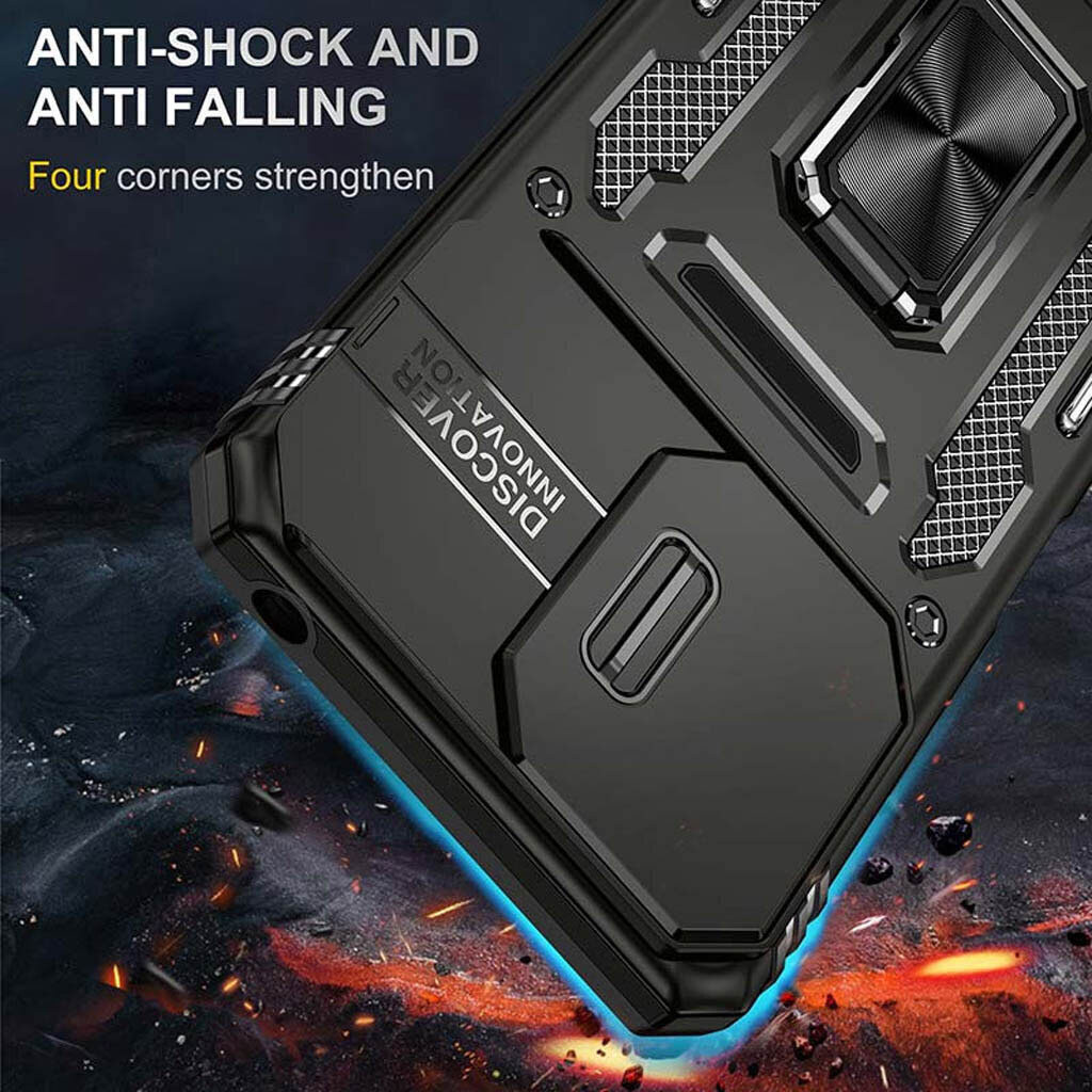 Чехол (накладка) Samsung Galaxy S26 Ultra, Epik Camshield Army Ring, Черный - № 7 Чехол (накладка) Samsung Galaxy S26 Ultra, Epik Camshield Army Ring, Черный - № 7