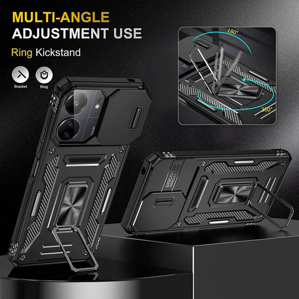 Чехол (накладка) Samsung Galaxy S26 Edge / Galaxy S26 Plus, Epik Camshield Army Ring, Черный - № 4 Чехол (накладка) Samsung Galaxy S26 Edge / Galaxy S26 Plus, Epik Camshield Army Ring, Черный - № 4