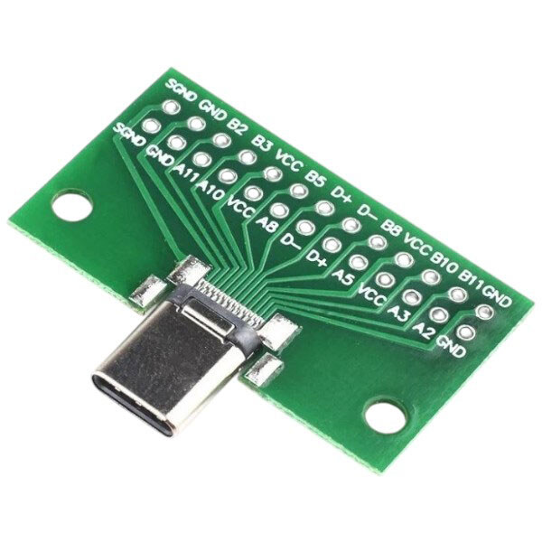 Плата-переходник гнездо USB Type-C на DIP (2.54) Test Board - № 1 Плата-переходник гнездо USB Type-C на DIP (2.54) Test Board - № 1