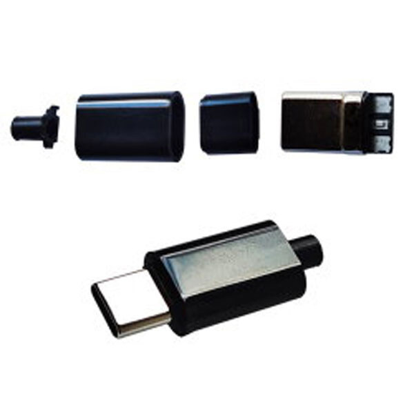 Вилка USB Type-C 3pin в корпусі на каб. черн. CN-01-04a - № 1 Вилка USB Type-C 3pin в корпусі на каб. черн. CN-01-04a - № 1