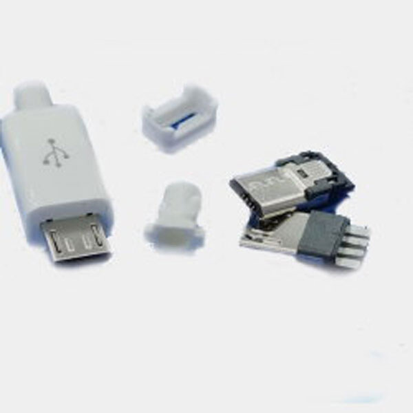 Вилка USB-Micro 4pin в корпусе на кабель белая CN-06-06 - № 1 Вилка USB-Micro 4pin в корпусе на кабель белая CN-06-06 - № 1