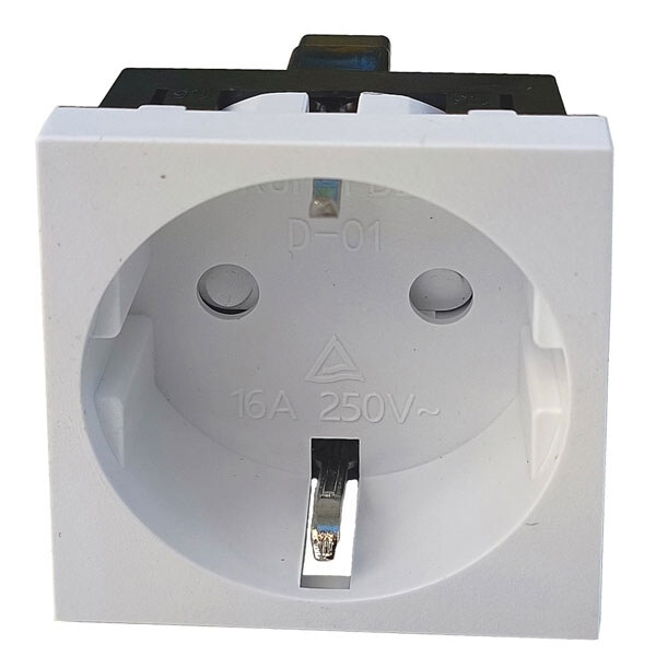 Розетка сетевая D-01-45H h=1.5mm 16A 250V White - № 1 Розетка сетевая D-01-45H h=1.5mm 16A 250V White - № 1