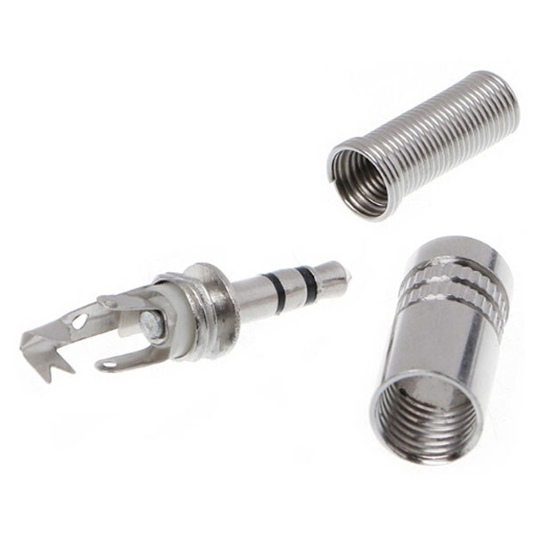 Штекер на кабель 3.5mm 3-pin стерео, металл - № 2 Штекер на кабель 3.5mm 3-pin стерео, металл - № 2