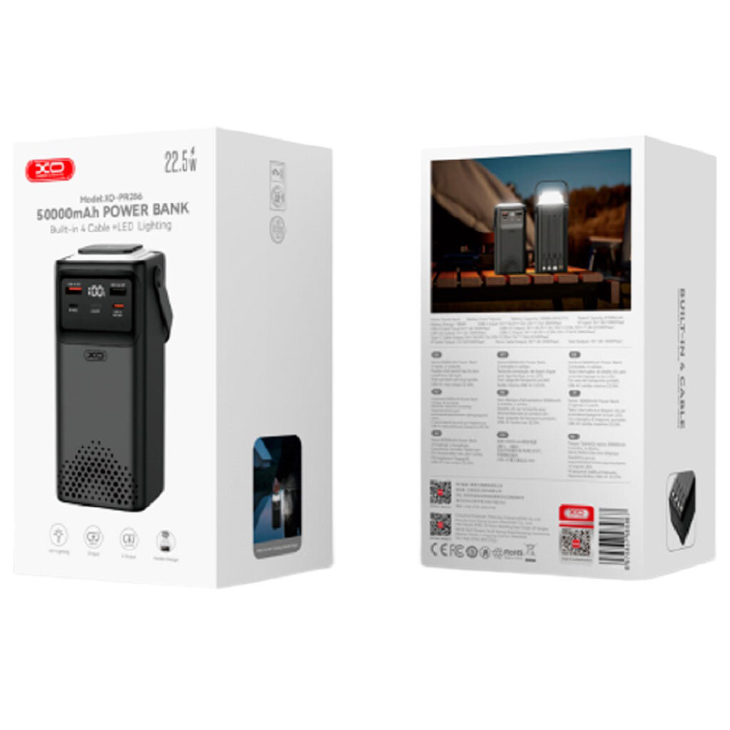 Портативная батарея (Power Bank) XO PR286, 50000 mAh, Черный - № 2 Портативная батарея (Power Bank) XO PR286, 50000 mAh, Черный - № 2